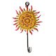 Handpainted Sun Design Iron Wall Hook with Traditional Indian Art